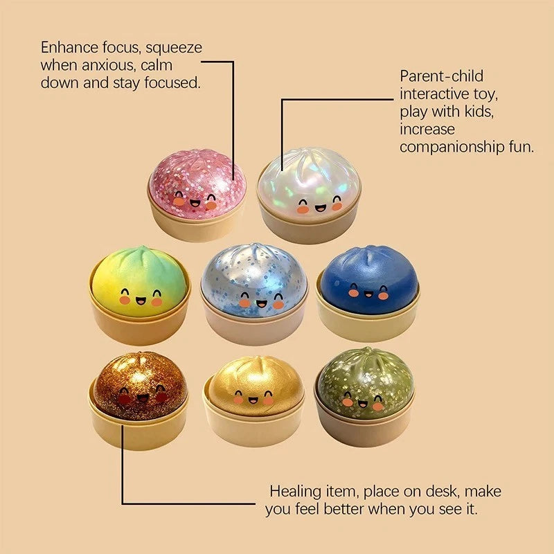 ✨ Glitter Dumpling Squishy Stress & Anxiety Relief Toy