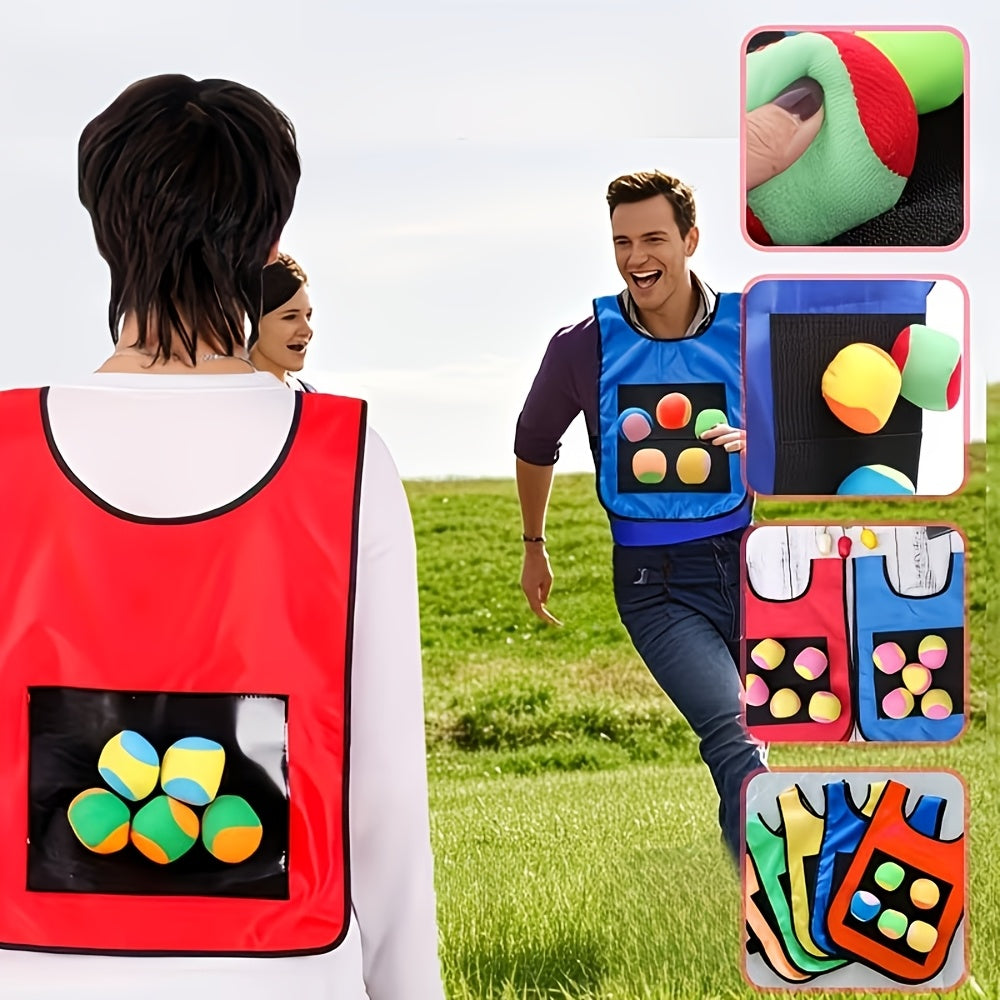 Sticky Ball Game Set – 5-Piece Throw & Catch Family Fun | 1 Vest + 4 Balls | Safe for Kids 3+