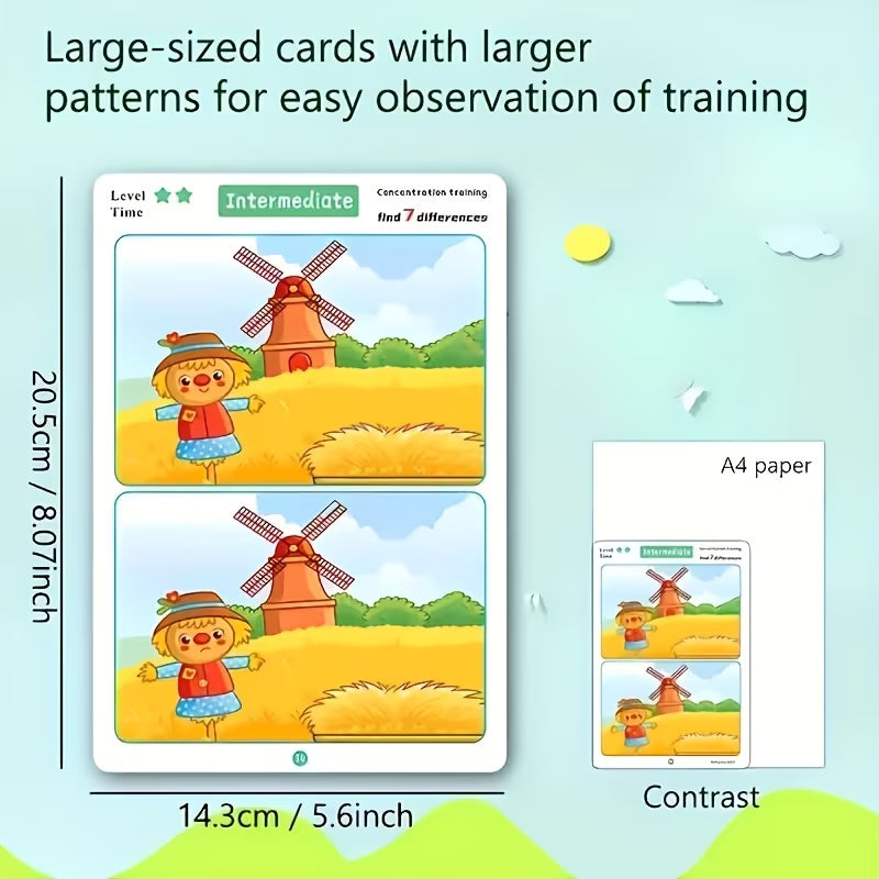 🧠 Focus Training Puzzle Cards Erasable & Reusable  Brain Development Toy