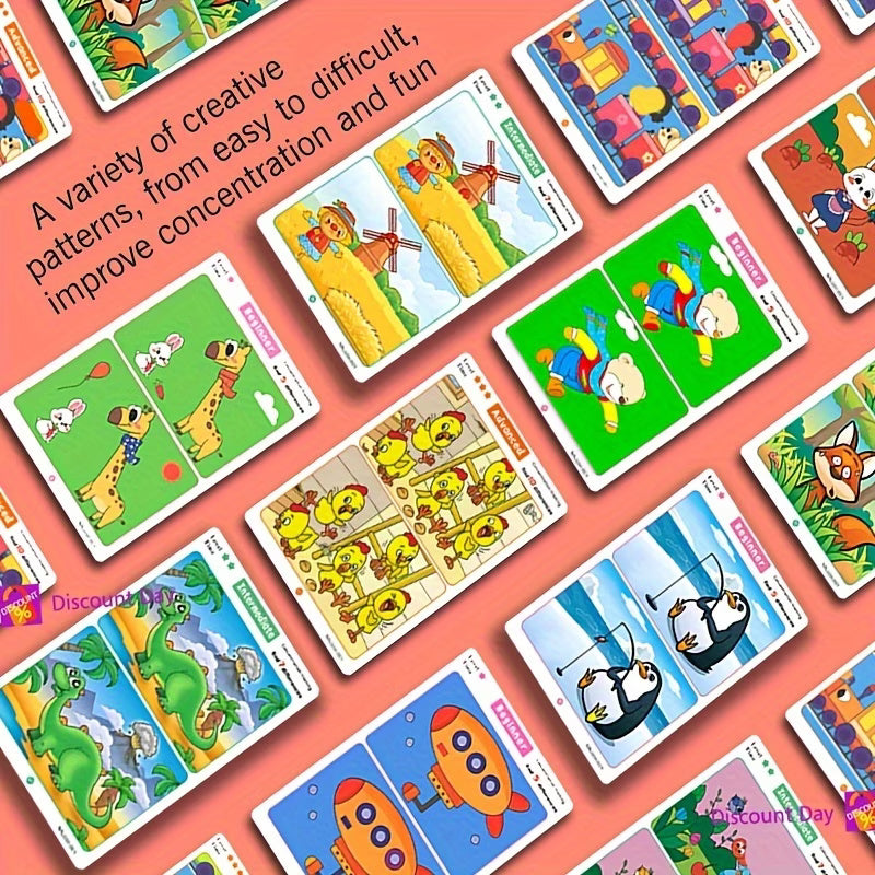 🧠 Focus Training Puzzle Cards Erasable & Reusable  Brain Development Toy