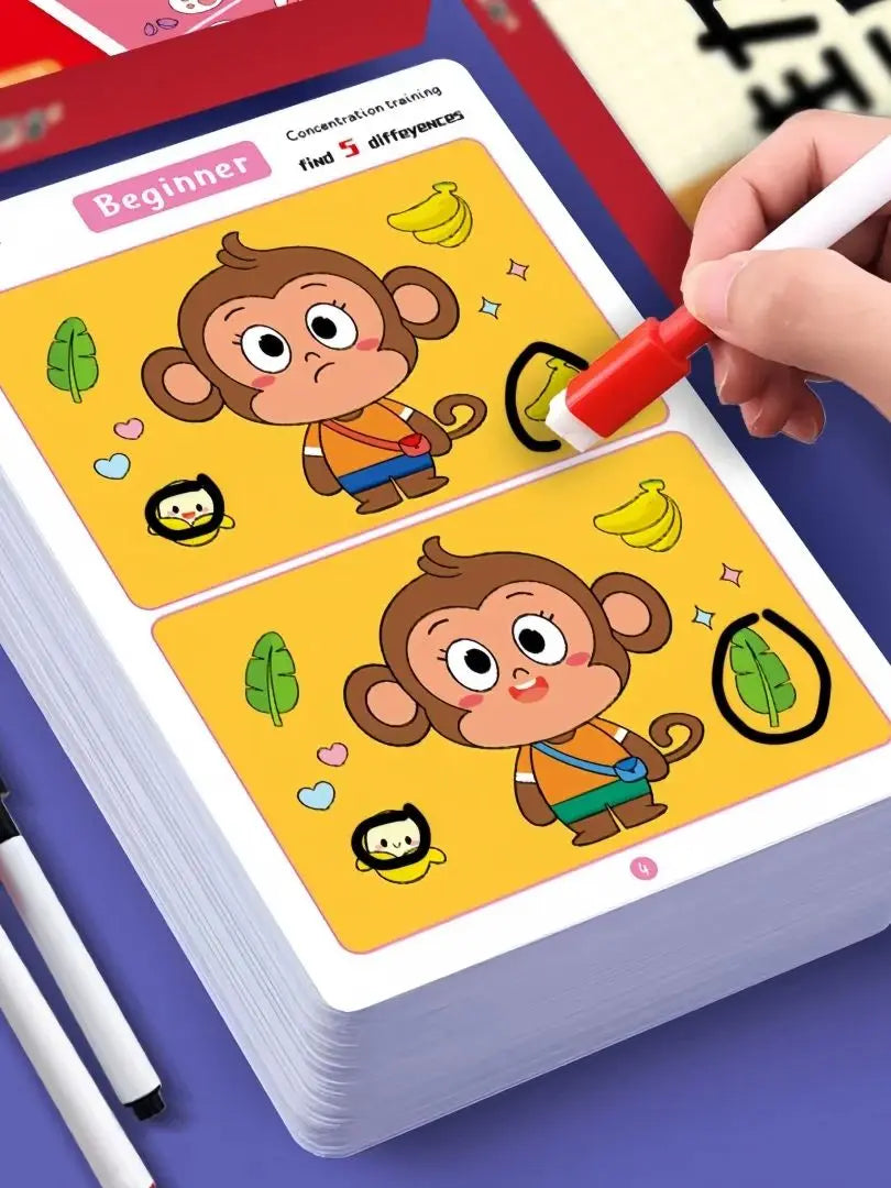 🧠 Focus Training Puzzle Cards Erasable & Reusable  Brain Development Toy