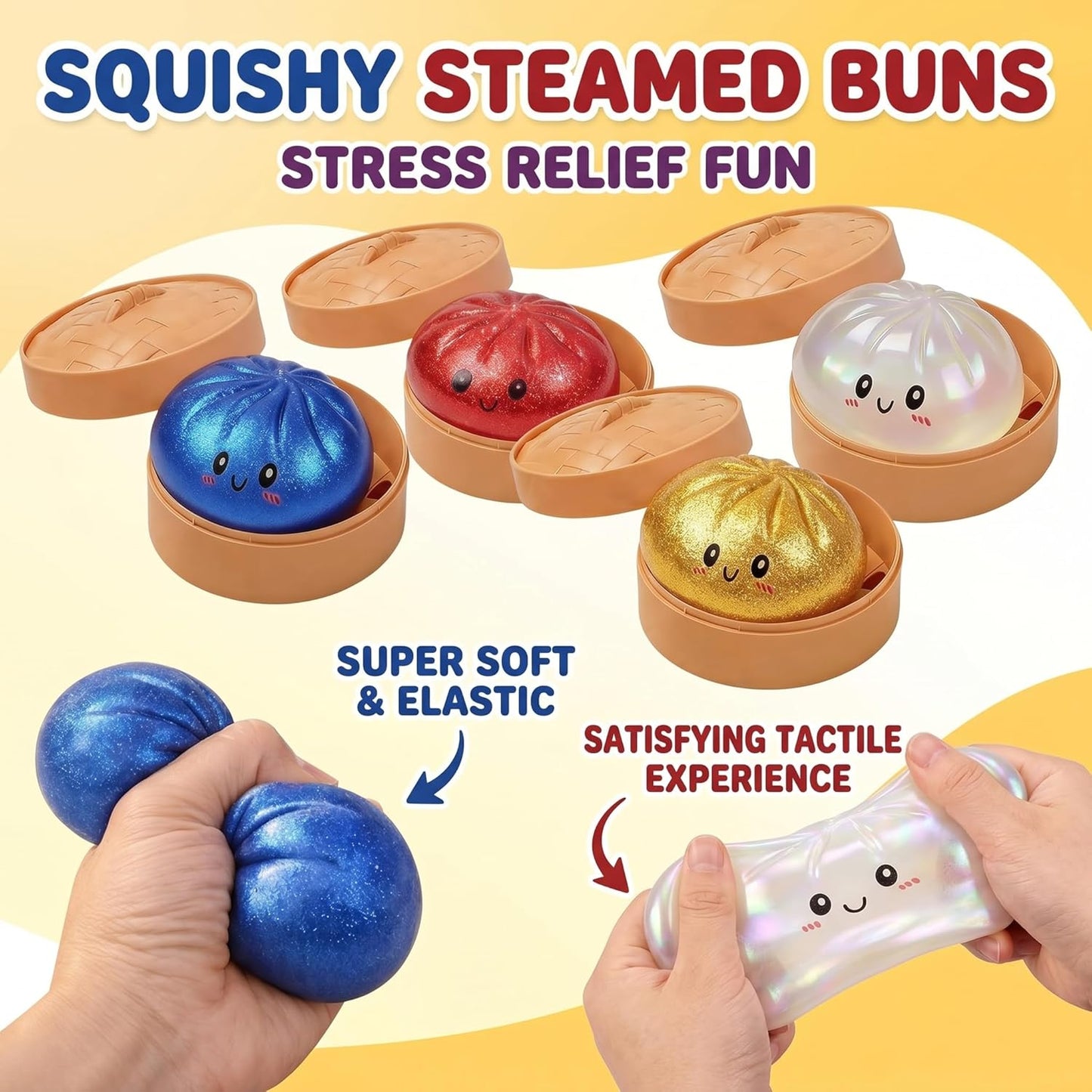 ✨ Glitter Dumpling Squishy Stress & Anxiety Relief Toy
