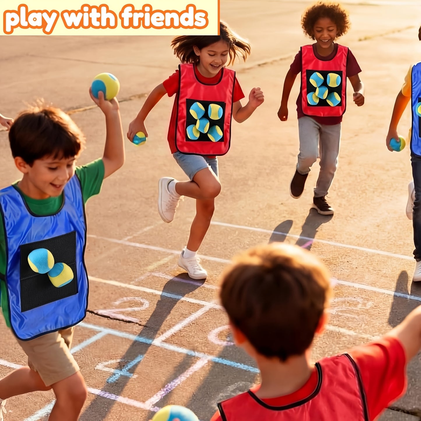 Sticky Ball Game Set – 5-Piece Throw & Catch Family Fun | 1 Vest + 4 Balls | Safe for Kids 3+